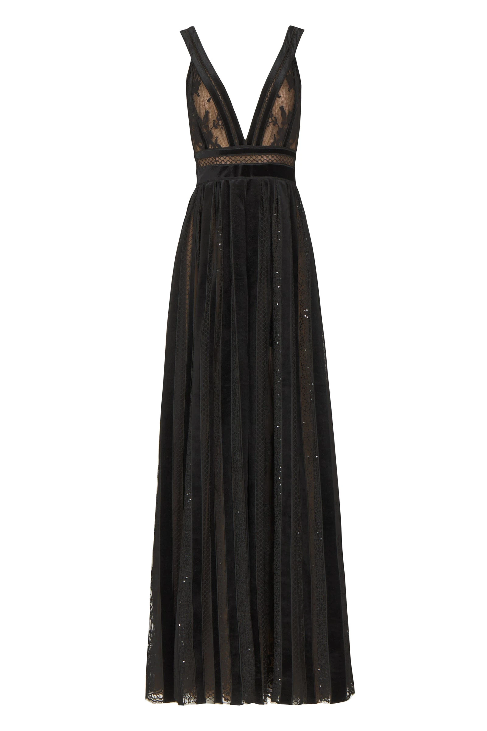 Costarellos Andrie French Lace Gown in Black Costarellos Andrie French Lace Gown in Black | Luxury Shoes