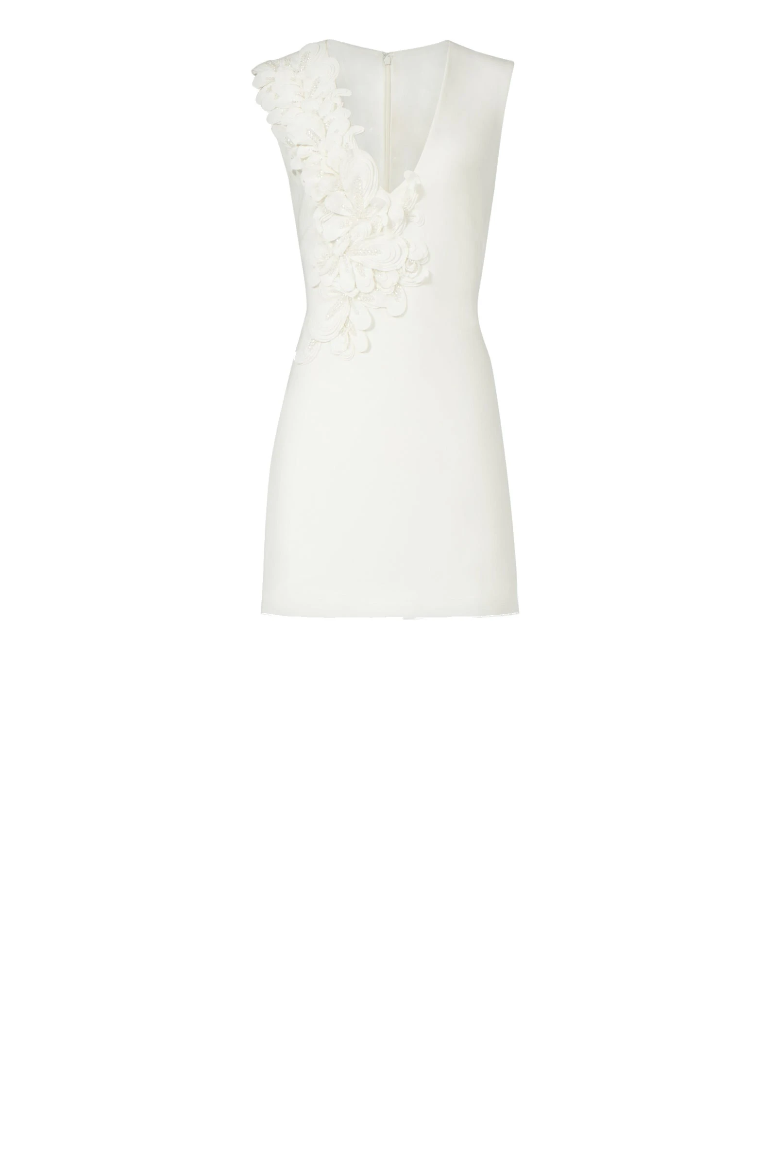 Costarellos Anora Crepe Mini Dress in Off White Costarellos Anora Crepe Mini Dress in Off White | Luxury Shoes