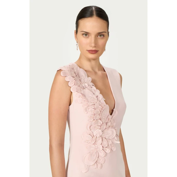 Costarellos Anora Crepe Mini Dress in Pink | Mini Dresses | Luxury Shoes 