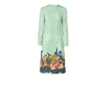 Costarellos Arla Sequin Floral Midi Dress in Green | Luxury Shoes 