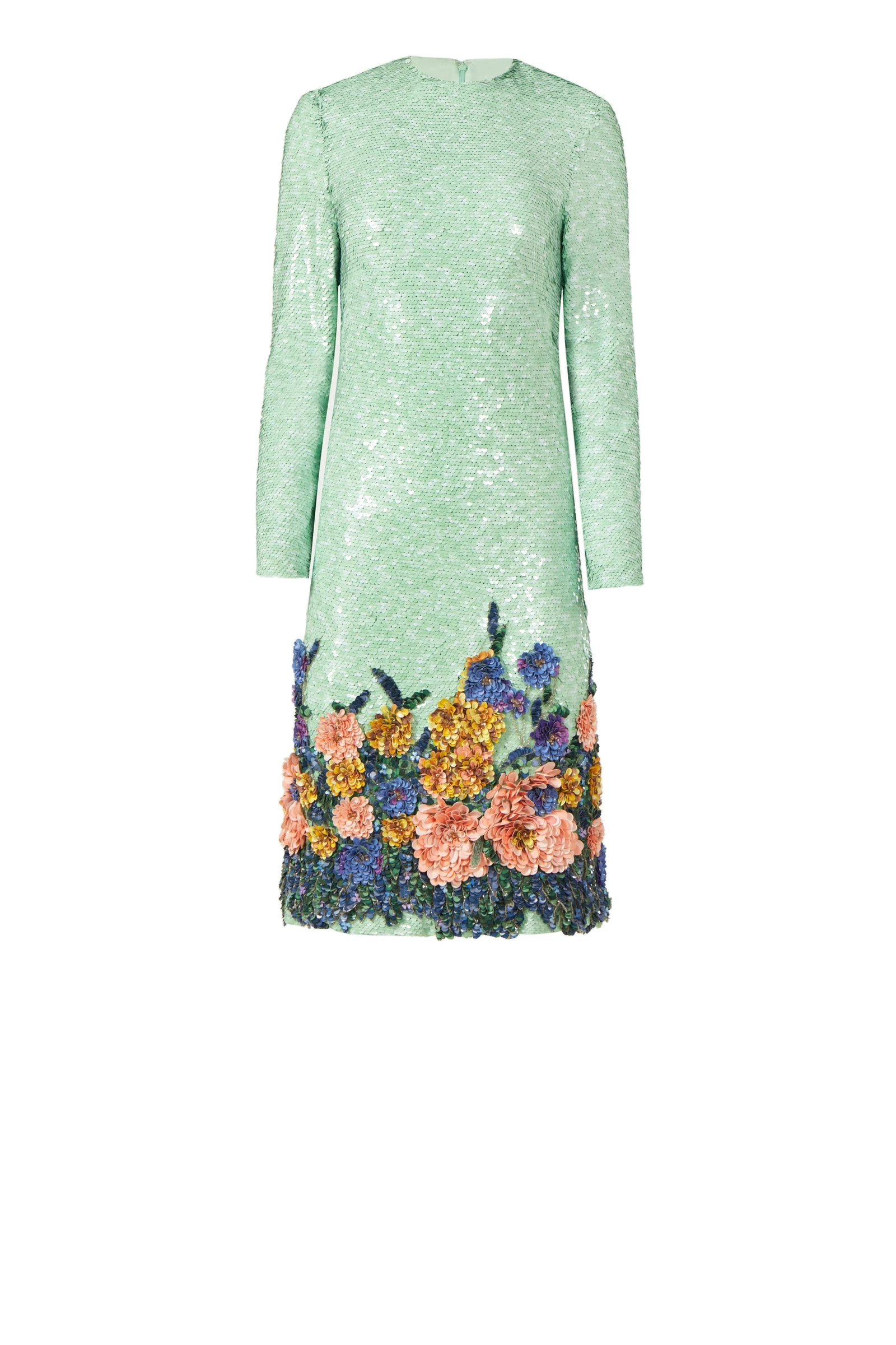 Costarellos Arla Sequin Floral Midi Dress in Green Costarellos Arla Sequin Floral Midi Dress in Green | Luxury Shoes