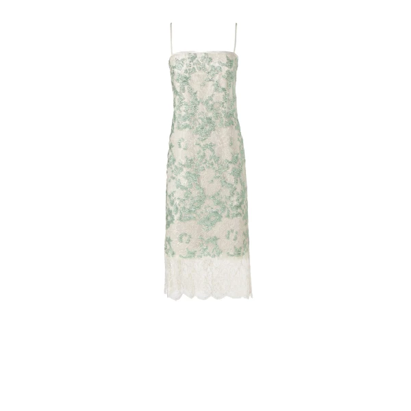 Biona Sequined Lace Cami Dress in Grey and Green