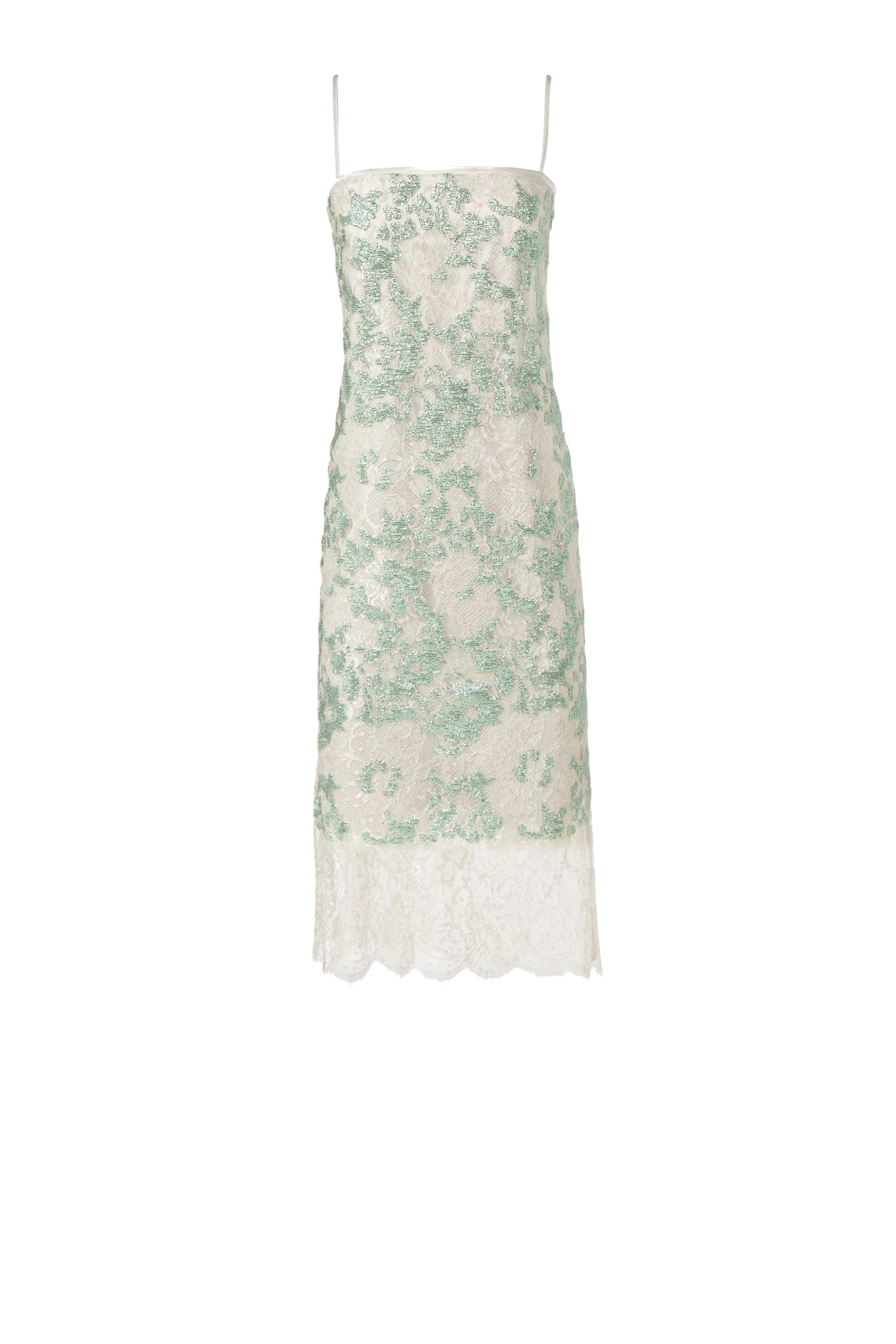 Costarellos Biona Sequined Lace Cami Dress in Grey and Green Costarellos Biona Sequined Lace Cami Dress in Grey and Green | Luxury Shoes