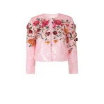 Costarellos Crissy Sequin Floral Jacket in Dusty Pink | Luxury Shoes 