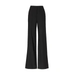 Costarellos Daline Wool Tailored Wide-Leg Trousers in Black | Luxury Shoes 
