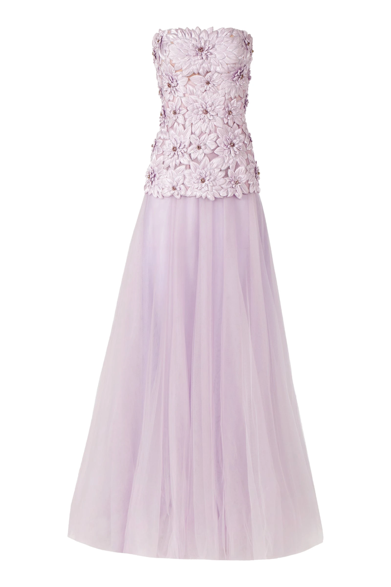 Costarellos Gisella Petal Lurex Satin Tulle Strapless Dress in Mauve Costarellos Gisella Petal Lurex Satin Tulle Strapless Dress in Mauve | Luxury Shoes