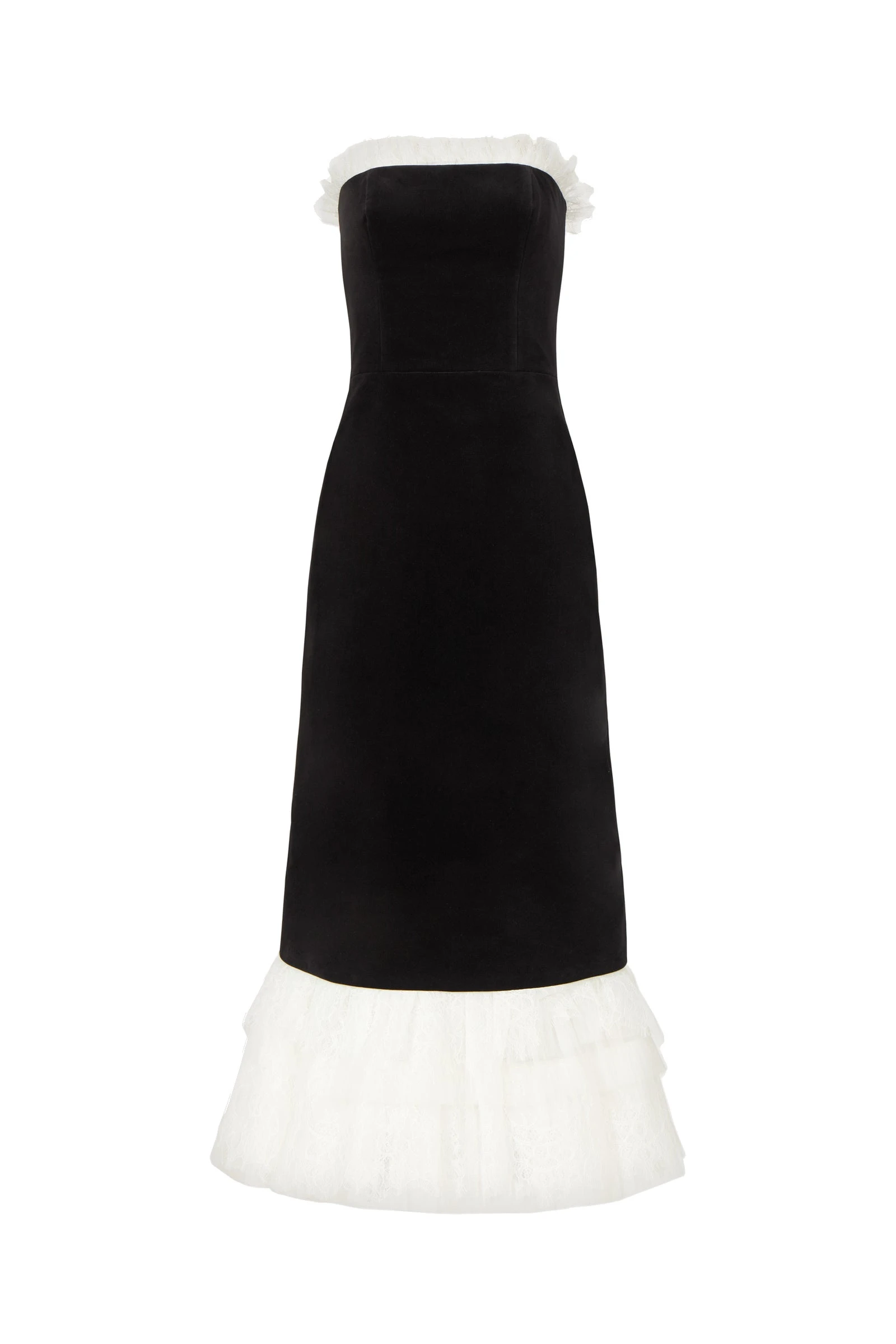 Costarellos Isabetta Cotton Velvet Strapless Dress in Black Costarellos Isabetta Cotton Velvet Strapless Dress in Black | Luxury Shoes