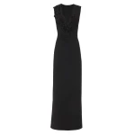Costarellos Jevi Crepe Sleeveless Gown in Black | Luxury Shoes 