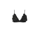 Costarellos Lex Floral-Cut Satin Bralette in Black | Luxury Shoes 