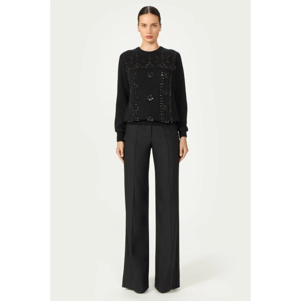 Costarellos Madley Mohair Wool Sweater in Black | Sweaters | Luxury Shoes 