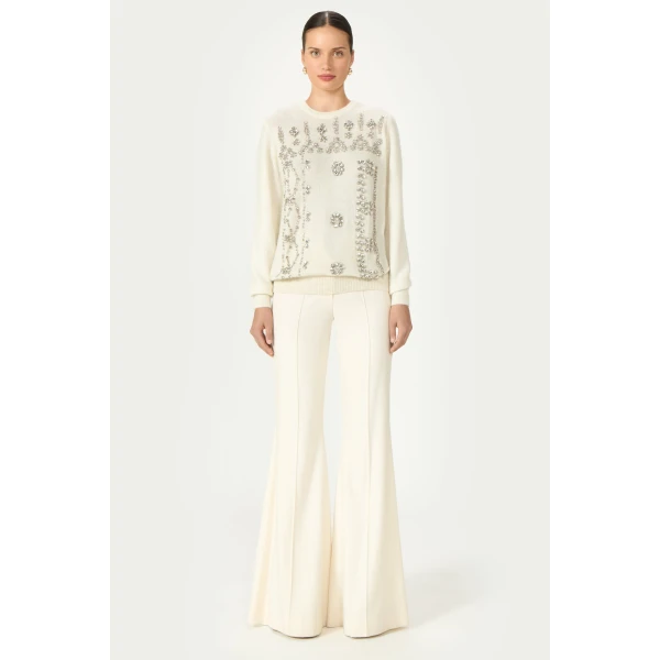 Costarellos Madley Mohair Wool Sweater in Ecru | Sweaters | Luxury Shoes 