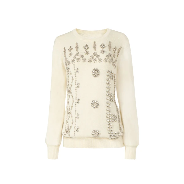 Madley Mohair Wool Sweater in Ecru
