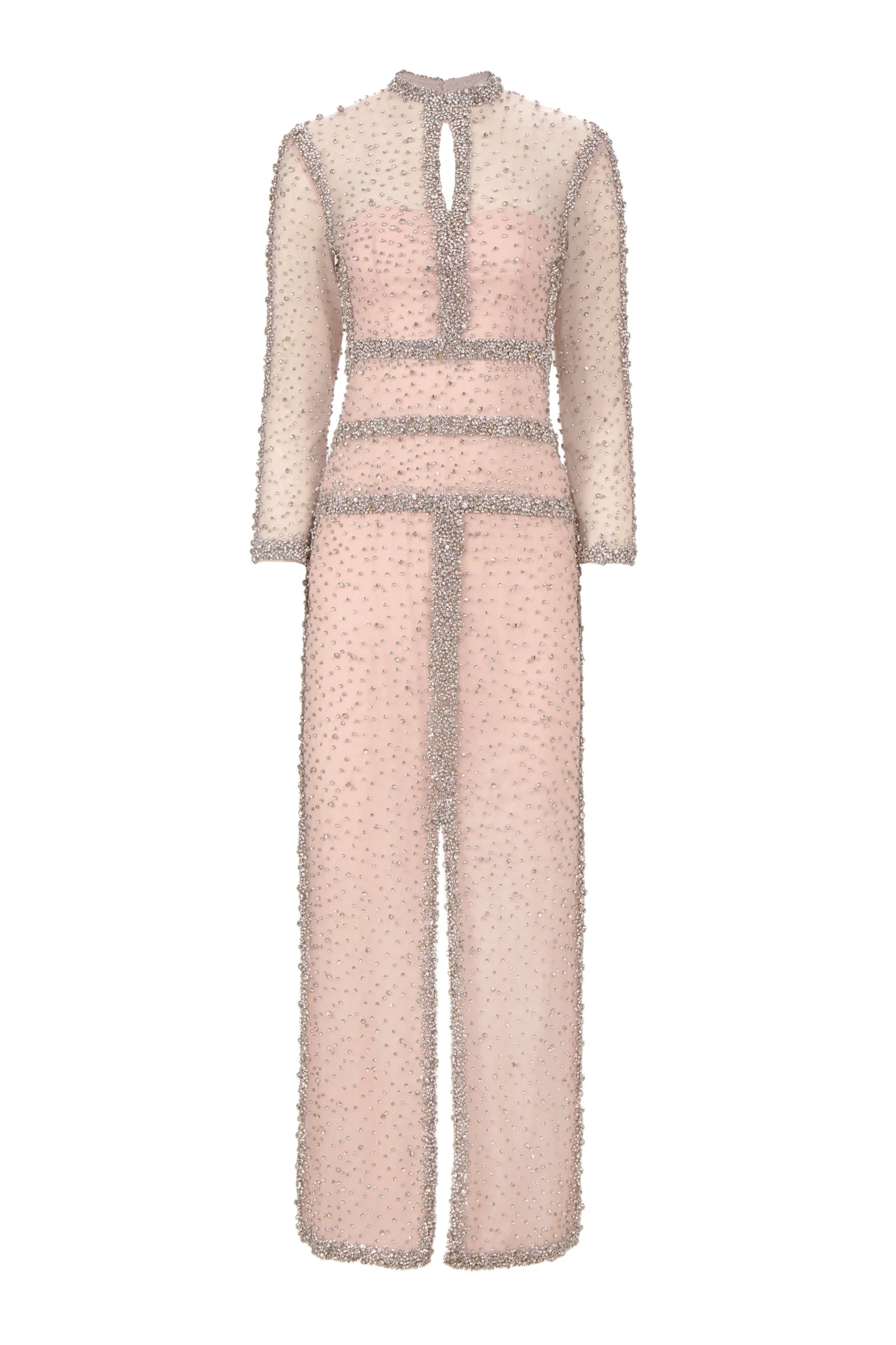 Costarellos Mellorie Embroidered Crystals Gown in Light Rose Costarellos Mellorie Embroidered Crystals Gown in Light Rose | Luxury Shoes