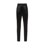Costarellos Nelia Satin Cigarette Trousers in Black | Luxury Shoes 