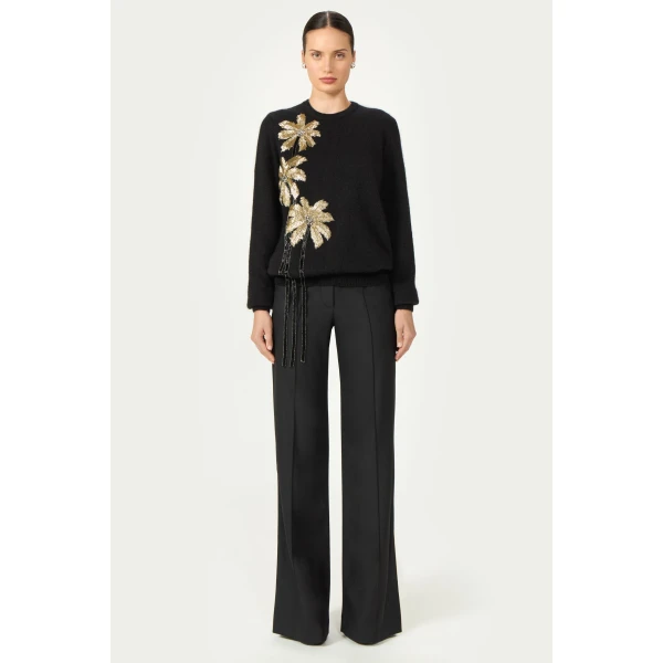 Costarellos Nemie Mohair Wool Sweater in Black | Sweaters | Luxury Shoes 