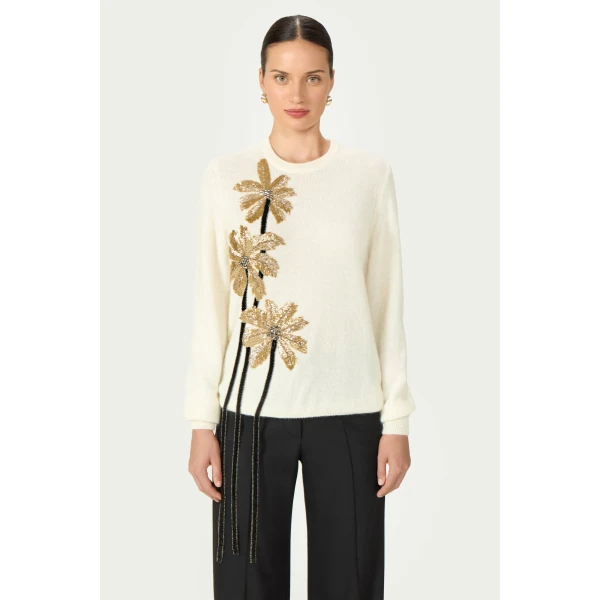 Costarellos Nemie Mohair Wool Sweater in Ecru | Sweaters | Luxury Shoes 