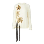 Costarellos Nemie Mohair Wool Sweater in Ecru | Luxury Shoes 