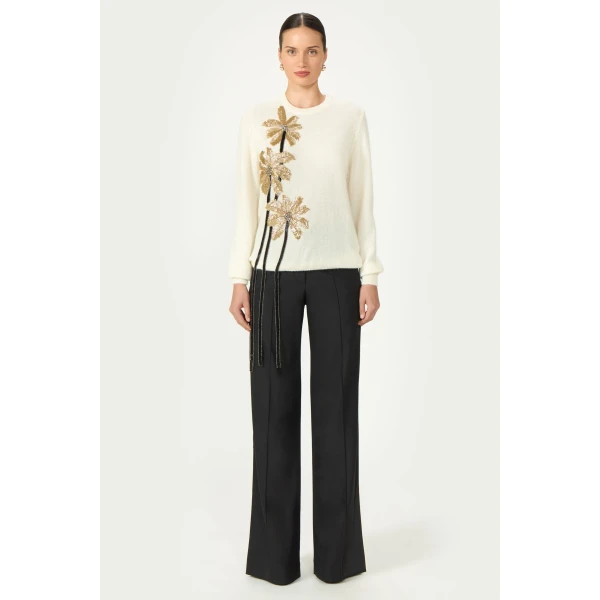 Costarellos Nemie Mohair Wool Sweater in Ecru | Sweaters | Luxury Shoes 