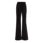 Costarellos Padra Cotton Velvet Flared Trousers in Black | Luxury Shoes 