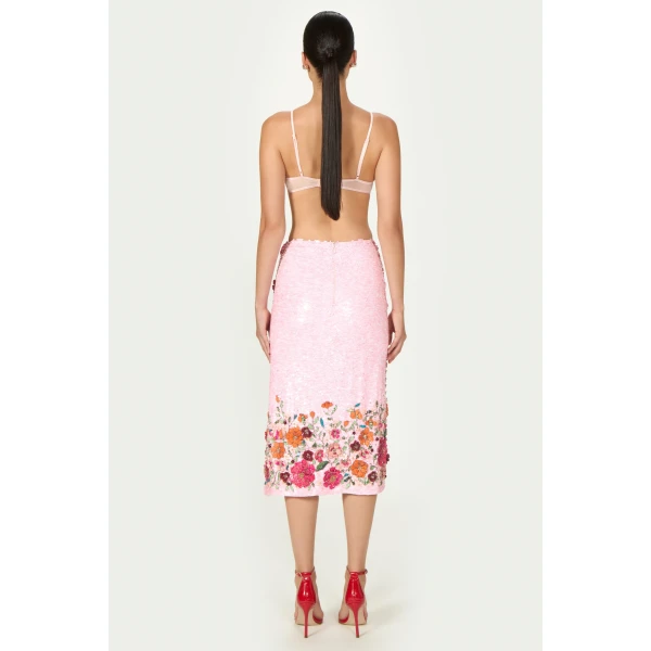 Costarellos Primma Tulle Embellished Bralette in Pink | Cropped Top | Luxury Shoes 