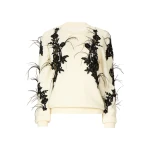 Costarellos Terena Mohair Wool Lace Sweater in Off White | Luxury Shoes 