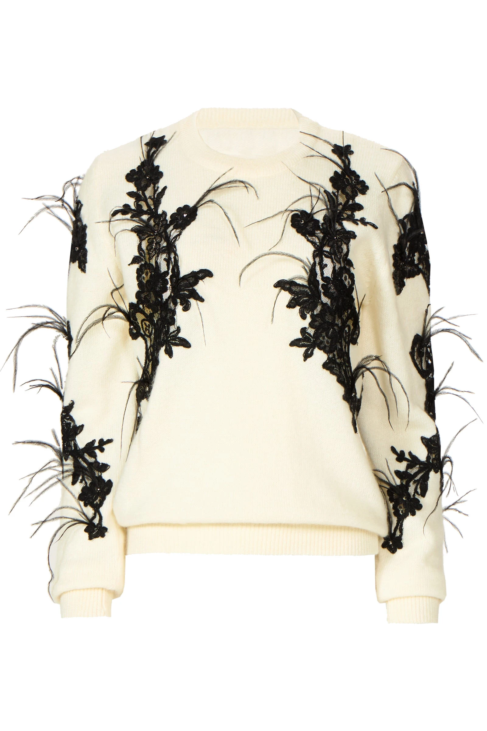 Costarellos Terena Mohair Wool Lace Sweater in Off White Costarellos Terena Mohair Wool Lace Sweater in Off White | Luxury Shoes