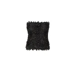 Costarellos Tesni Petal Lurex Satin Bustier in Black | Luxury Shoes 