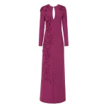 Costarellos Verana Crepe Keyhole Column Gown in Magenta | Luxury Shoes 