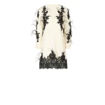 Costarellos Vianna Mohair Wool Lace Mini Dress in Off White | Luxury Shoes 
