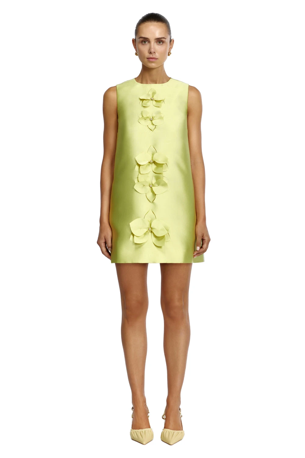 Acler Medora Mini Dress in Limeade, Yellow Dresses