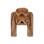 David Koma Faux Fur Cropped Jacket
