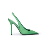 David Koma Satin Slingback Pumps In Green