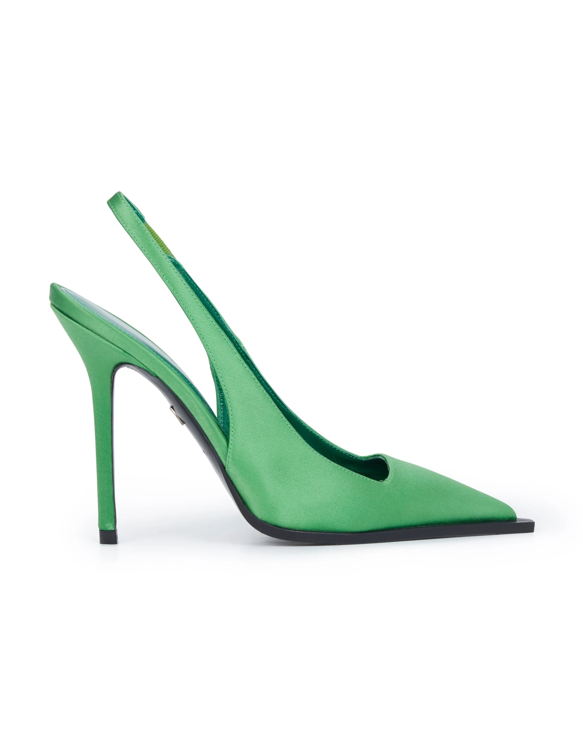 David Koma Satin Slingback Pumps In Green David Koma Satin Slingback Pumps In Green