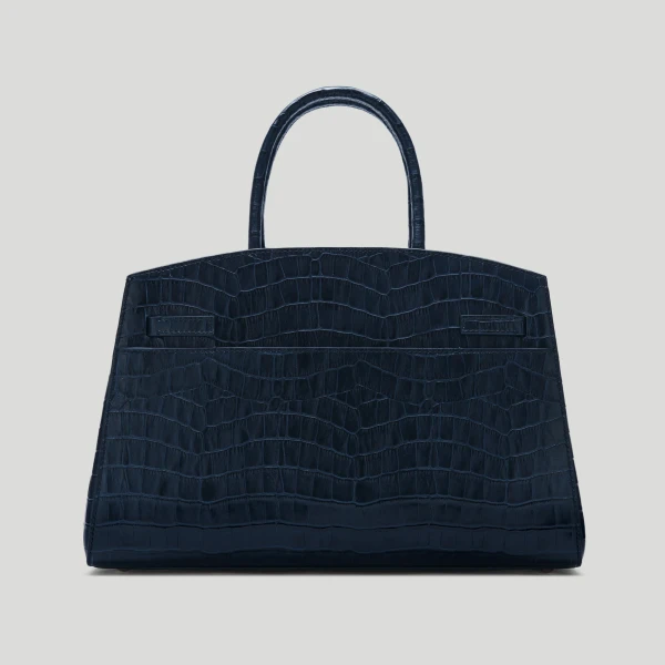 DeMellier Grece Ghanem x The Midi Hudson in Dark Navy Croc-Effect Crossbody Bag, view 5 | Shoulder & Crossbody Bags | Luxury Shoes 