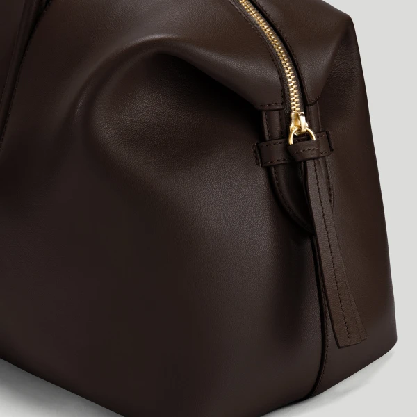 DeMellier Romee Strijd x The Stockholm in Dark Brown Fine Grain Tote Bag, view 2 | Totes & Top-Handle Bags | Luxury Shoes 