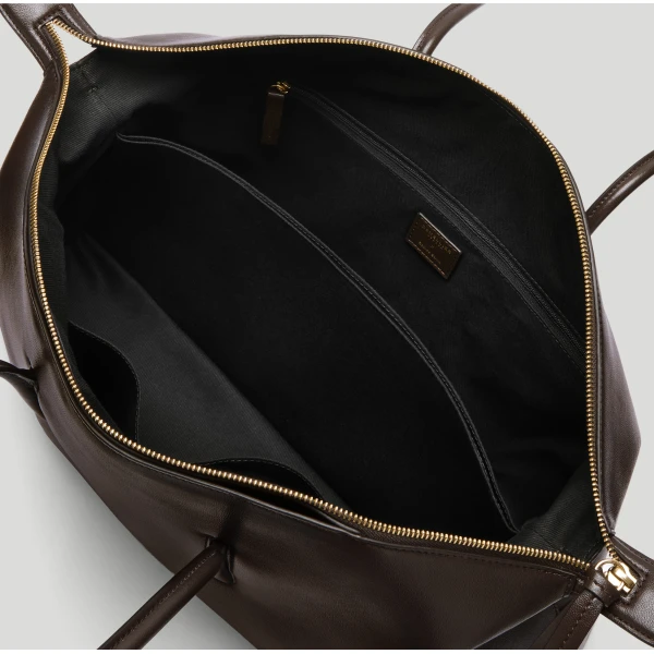 DeMellier Romee Strijd x The Stockholm in Dark Brown Fine Grain Tote Bag, view 3 | Totes & Top-Handle Bags | Luxury Shoes 