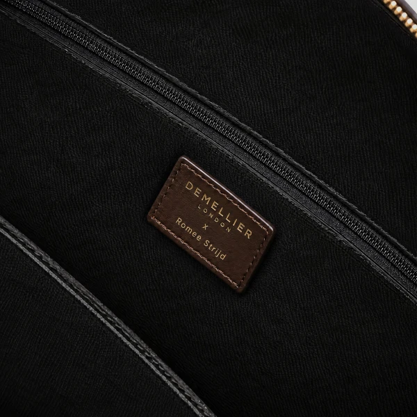 DeMellier Romee Strijd x The Stockholm in Dark Brown Fine Grain Tote Bag, view 4 | Totes & Top-Handle Bags | Luxury Shoes 