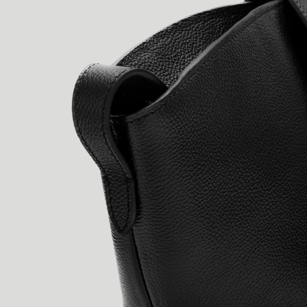 DeMellier The Brooklyn in Black Small Grain Tote Bag, view 5 | Totes & Top-Handle Bags | Luxury Shoes 