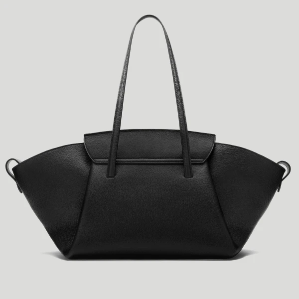 DeMellier The Brooklyn in Black Small Grain Tote Bag, view 6 | Totes & Top-Handle Bags | Luxury Shoes 