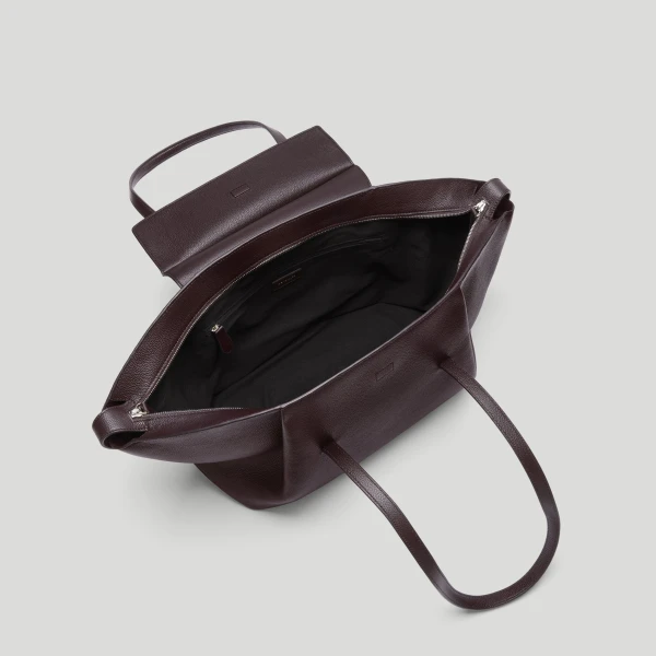 DeMellier The Brooklyn in Bordeaux Small Grain Tote Bag, view 4 | Totes & Top-Handle Bags | Luxury Shoes 