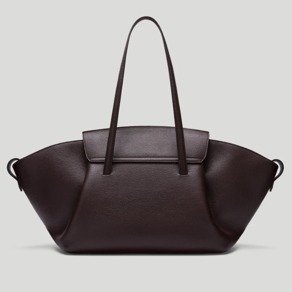 DeMellier The Brooklyn in Bordeaux Small Grain Tote Bag, view 6 | Totes & Top-Handle Bags | Luxury Shoes 