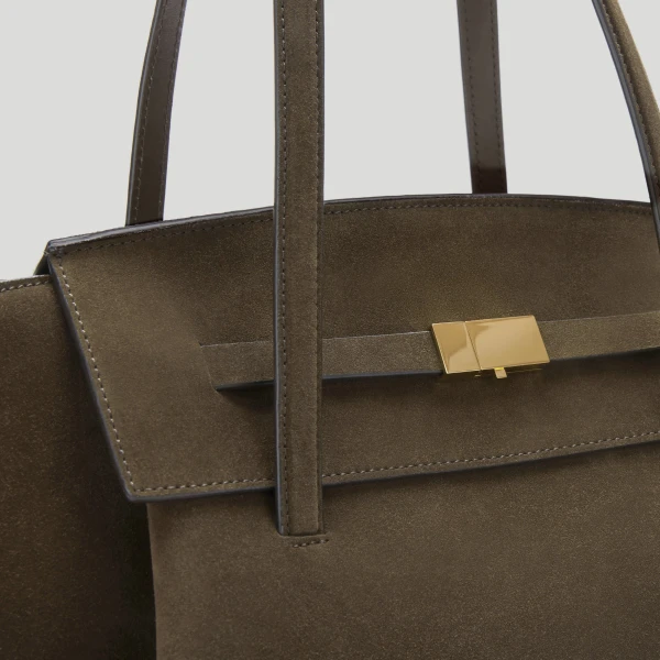 DeMellier The Brooklyn in Hazel Suede Tote Bag, view 3 | Totes & Top-Handle Bags | Luxury Shoes 