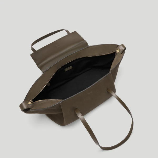 DeMellier The Brooklyn in Hazel Suede Tote Bag, view 4 | Totes & Top-Handle Bags | Luxury Shoes 