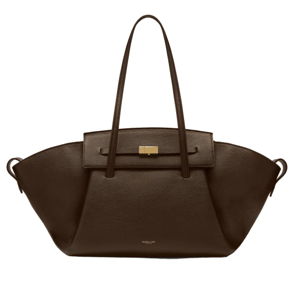 DeMellier The Brooklyn in Mocha Small Grain Tote Bag | Totes & Top-Handle Bags | Luxury Shoes 