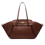 DeMellier The Brooklyn in Warm Brown Small Grain Tote Bag | Totes & Top-Handle Bags | Luxury Shoes 