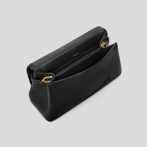 DeMellier The Florence Crossbody in Black Fine Grain Crossbody Bag, view 2 | Shoulder & Crossbody Bags | Luxury Shoes 