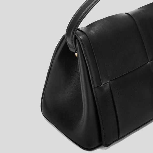 DeMellier The Florence Crossbody in Black Fine Grain Crossbody Bag, view 4 | Shoulder & Crossbody Bags | Luxury Shoes 