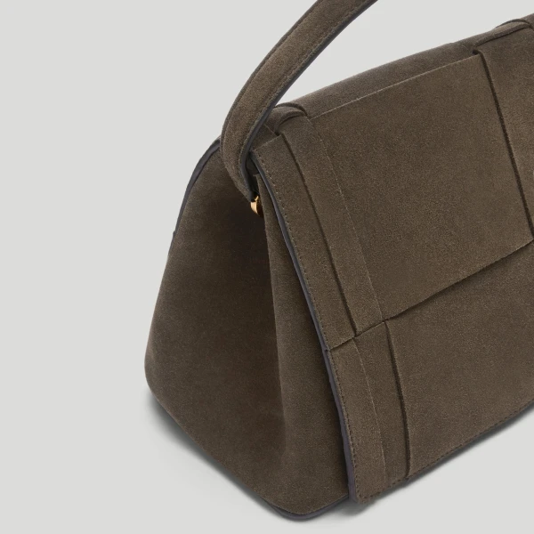 DeMellier The Florence Crossbody in Hazel Suede Crossbody Bag, view 4 | Shoulder & Crossbody Bags | Luxury Shoes 