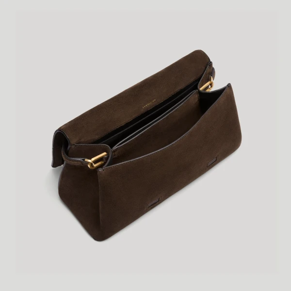 DeMellier The Florence Crossbody in Mocha Suede Crossbody Bag, view 4 | Shoulder & Crossbody Bags | Luxury Shoes 