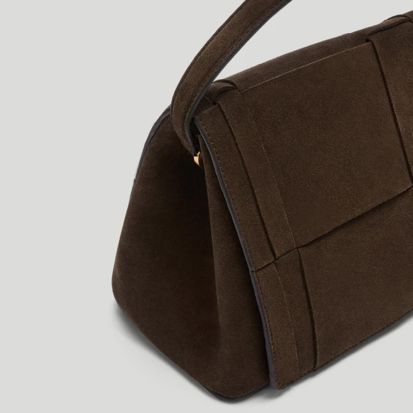 DeMellier The Florence Crossbody in Mocha Suede Crossbody Bag, view 5 | Shoulder & Crossbody Bags | Luxury Shoes 